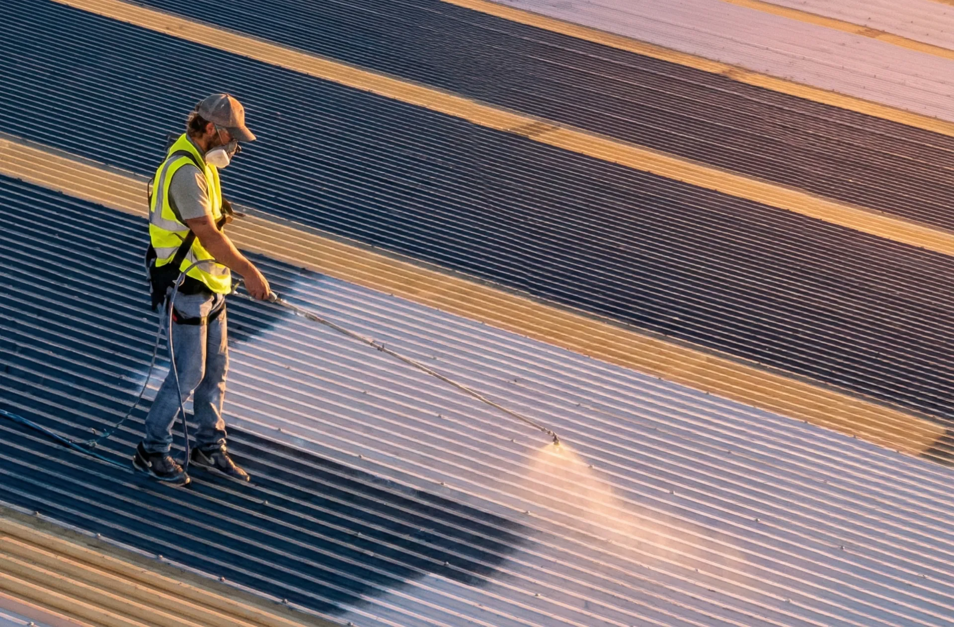 Industrial roof coating application for commercial property in Northampton